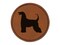 Afghan Hound Dog Solid Round Iron-On Engraved Faux Leather Patch Applique - 2.5"